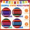 40 Pcs Mexican Paper Plates 7" Disposable Serape Fiesta Party Decoration Mexico Stripes Dessert Plate Colorful Mexico Platter Supply for Cinco De Mayo Piñata Taco Dinner Tableware